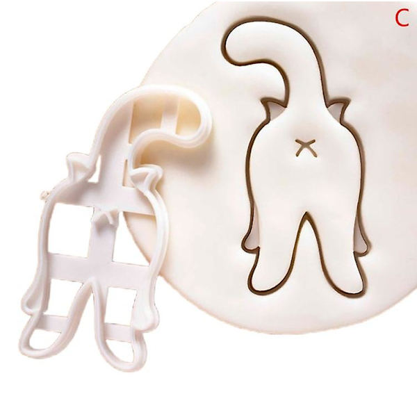 3 stk. Kattekageforme Kitty Butt Form DIY Kiksform Kageform Bageværk Shytmv C C
