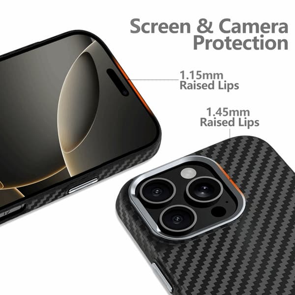 Tech-Protect Mobilcover til iPhone 16 Pro Magsafe Ion Carbon - Sort/Sølv