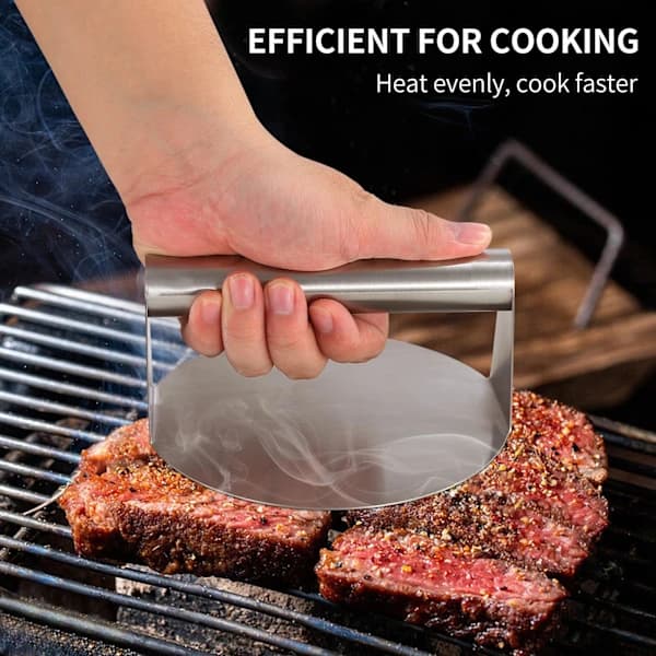 Hamburgerpresse i rustfritt stål 14 cm - 304 Smash Burger Maker for grilling