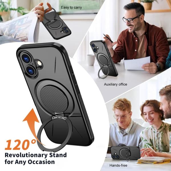 iPhone 17 Case - Metal with Rotation Function and MagSafe TPU Hybrid PC