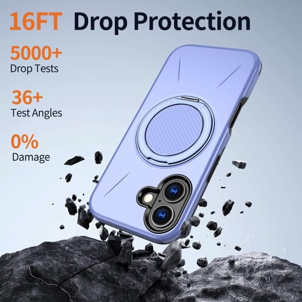 iPhone 17 Case - Metal with Rotation Function and MagSafe TPU Hybrid PC