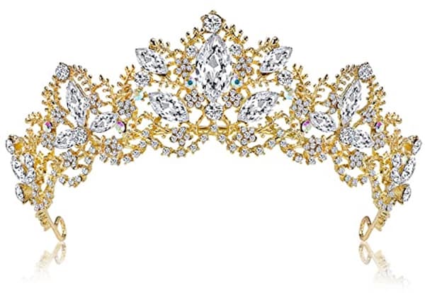 Krystalltiara Diadem for Brud - Luksuriøst Hodeplagg for Bryllup og Festlige Anledninger