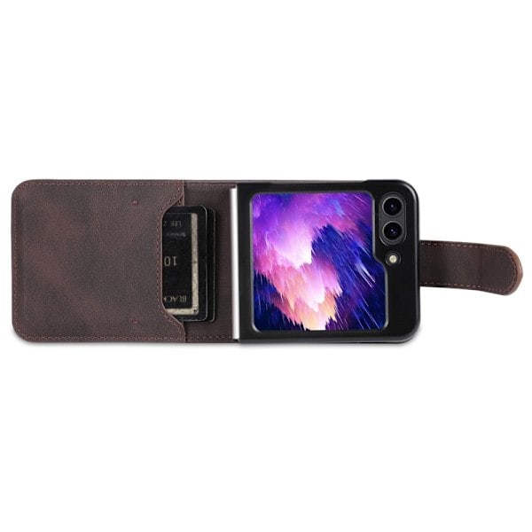AZNS Galaxy Z Flip 6 Etui Læder Brun