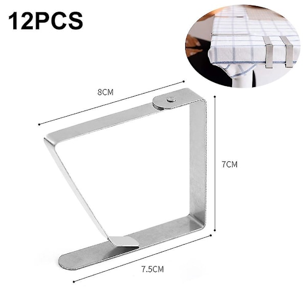 Rostfria Hållare för Tjocka Bord - 12 Stora Dukklämmor