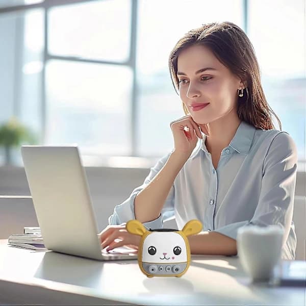 {PL}Small Speaker, Wireless Cute Speaker, C-shaped Speaker, Rechargeable with Clear Sound