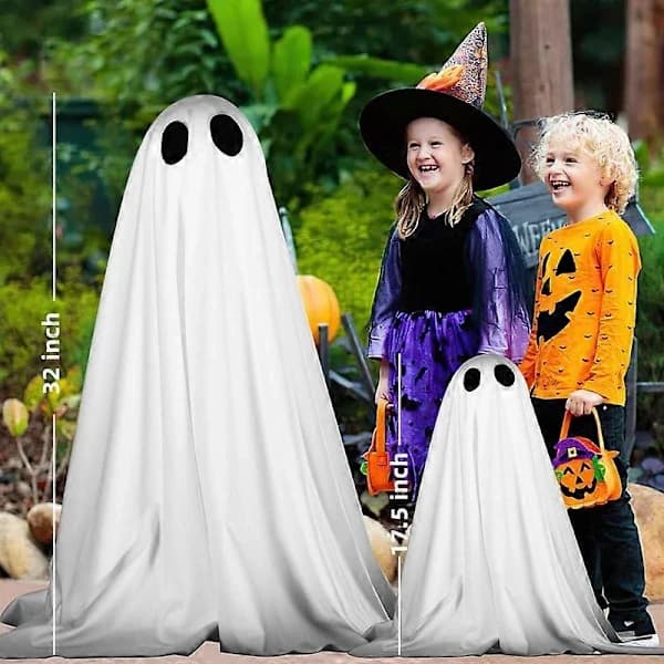 2 stk. Halloween Dekoration Lysende Spøgelse Deco