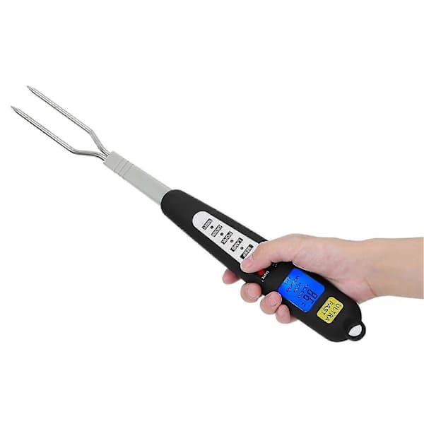 {PL}Digitalt BBQ Termometer Gaffel - Direkteavlesning, Doble Prober, LED-Display