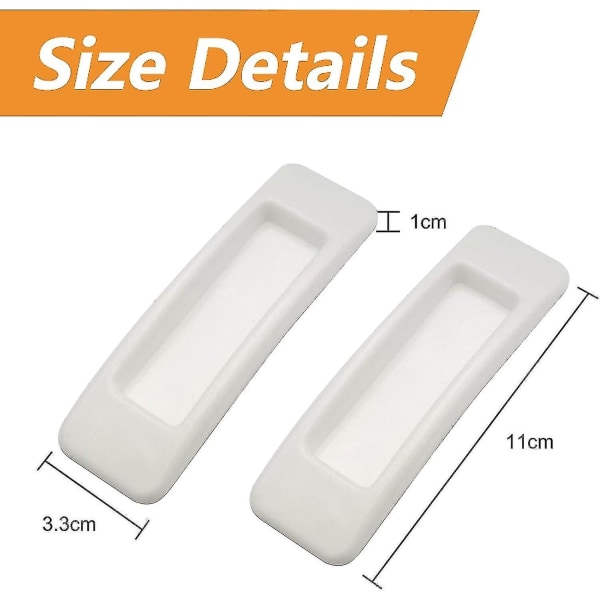 8-pack självhäftande plast skjutbara handtag för kök och badrum låda med vit