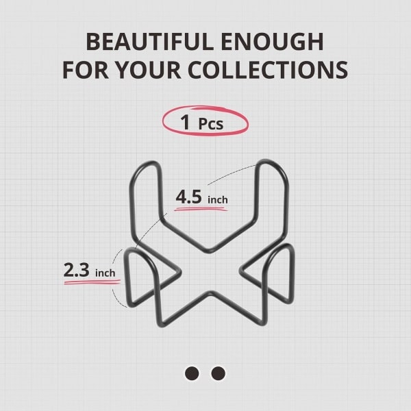 Minimalistisk sort jernmetal coasterholder til både runde og firkantede coasters