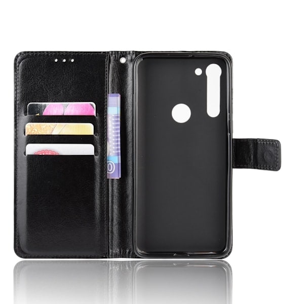 Motorola Moto G8 Power - Crazy Horse Pung Etui - Sort Sort