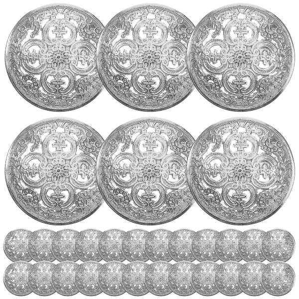30 st 25 mm Elegant metallspänne, ihålig knapp Hantverksverktyg Nerknapp Gör-det-själv-sömnadsknappar för dekorbruk (silver)