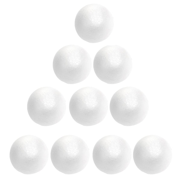10 stk. 6 cm Juledekorasjon Modellering Håndverk Solid Polystyrenkuler Runde Kuler (hvit)