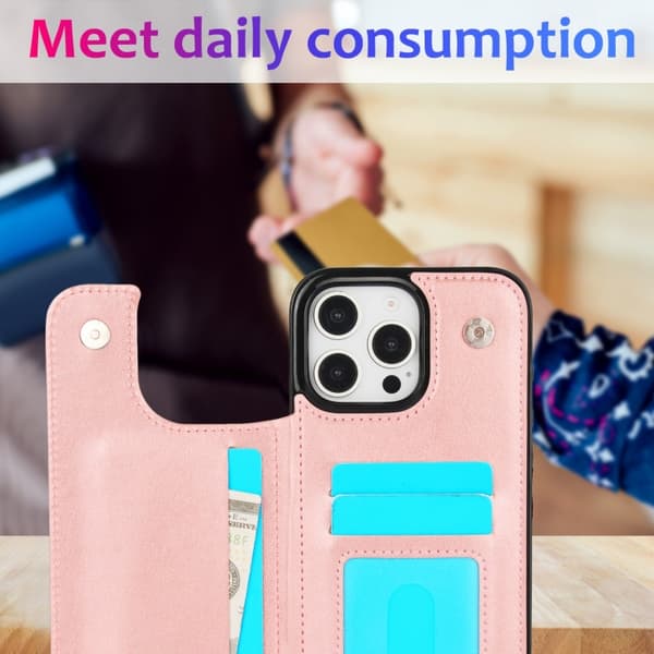 iPhone 16 Pro Max Cover - Dobbelt Spænde Mandala Læder Etui