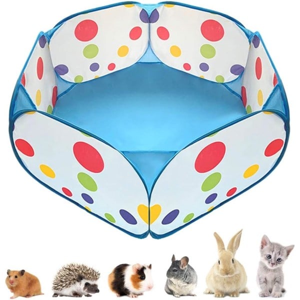 Portabel lekhage för smådjur, pop-up övningshage för husdjur utomhus/inomhus, tält för kaniner, hamster