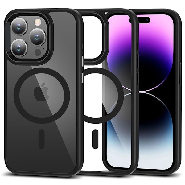 Tech-Protect iPhone 15 Pro Max Deksel MagSafe MagMat Svart/Transparent