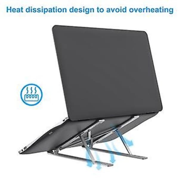 Foldbart laptopstativ i aluminiumlegering, sølv