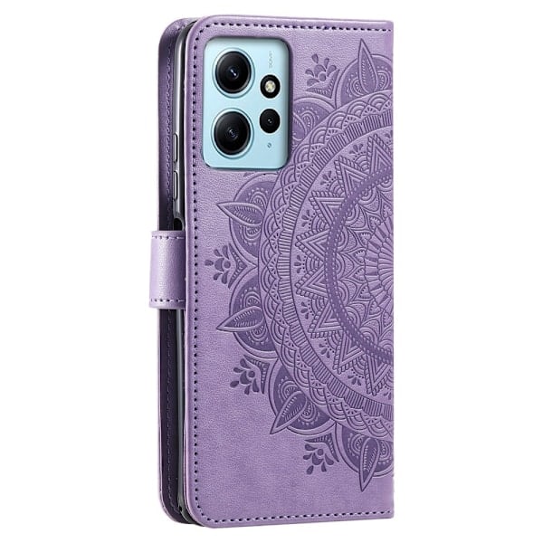 Xiaomi Redmi Note 12 4G Kotelo Mandala Nahka Lila