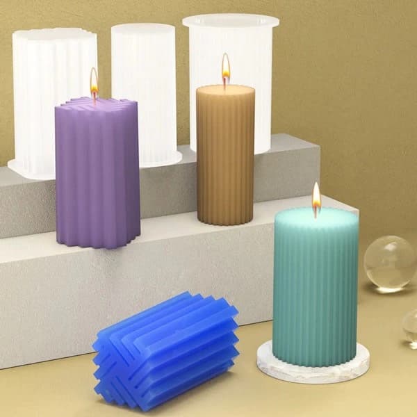 3 st 3D-formar DIY Ljus Silikonform Geometrisk Form Gjutformar Handgjorda Formar