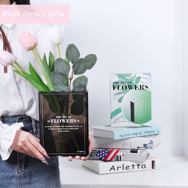 Bok Blomvas Bokform Vas TRANSPARENT