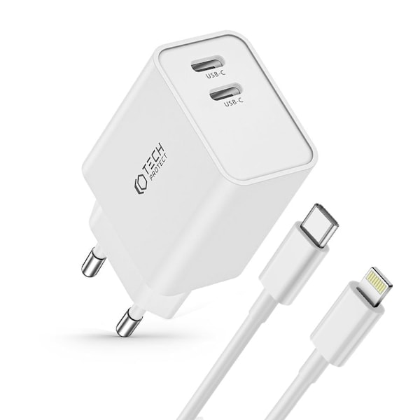 Tech-Protect 35W Væglader PD Inkl. Lightning Kabel UltraBoost