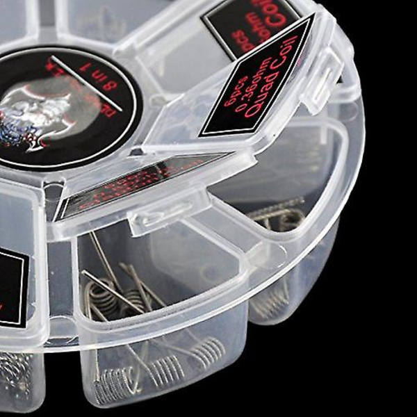 48 stk./sæt 8 i 1 Coil Platte Jern-Chrom-Aluminium Varmetråd Modstandstråd Præfabrikerede Coils, 2 æsker