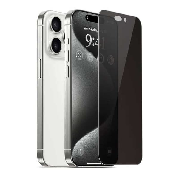 2-PACK iPhone 16 Pro Max Privacy Karkaistu lasi 0.26mm 2.5D 9H