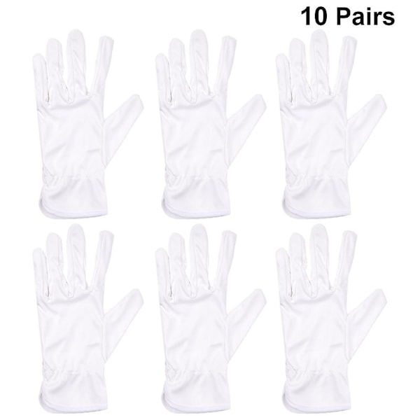 10 Par Mikrofiberhandskar Dammfria Handskar Kosmetiska Handskar Etikett Handskar Smycken Torka Handskydd (Storlek L)