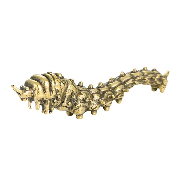Messing Larve Ornament Hjem Skrivebord Dekorasjon Liten Messing Larve Pynt