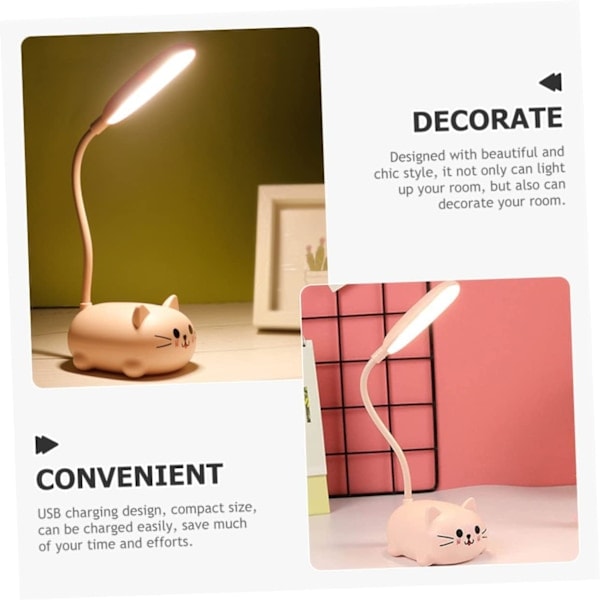 Kattunge Bordlampe Kattebordlampe Skrivebordslampe for Jenter Sengelampe for Jenter Skrivebordslampe Øyepleie LED-lampe