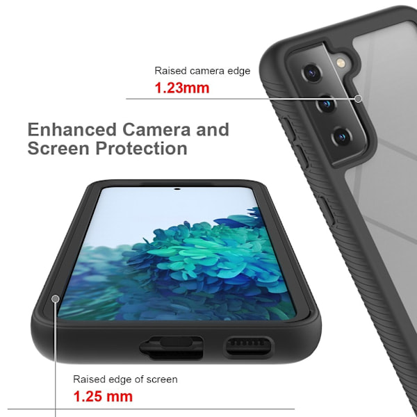 Samsung Galaxy S21 - 360° Iskunkestävä Hybridikuori - Musta Musta Musta