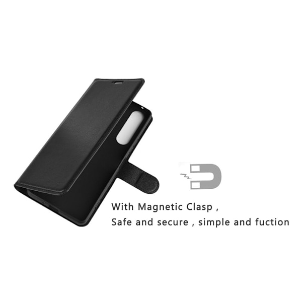 Sony Xperia 1 II - Litchi Pung Etui - Sort Black Sort