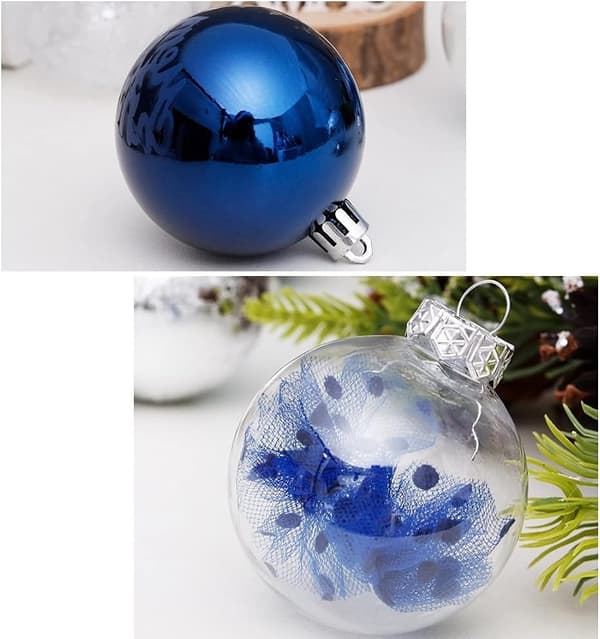 Julgranskule-set (60 mm/2,4 tum, blå+vit, 30 st)