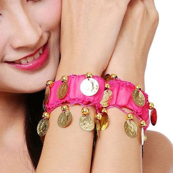 Magedans Håndledd Ankel Mansjetter Armbånd Chiffon Gullmynter Mage Black one size Black one size