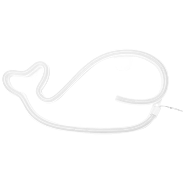 1 stk. LED Hvalformet Lampe Dekorativt Neonlys Batteri USB Dobbeltanvendeligt Lys