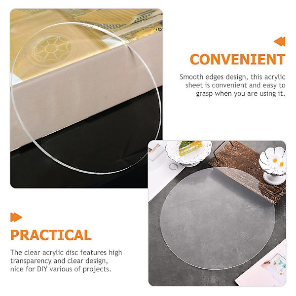 Transparent Akrylplatta Rund Akrylplåt Runda Cirklar för DIY-projekt