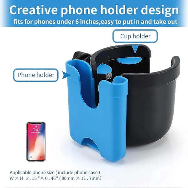 {PL}Barnevogn Koppholder med Telefonholder, Sykkel Koppholder