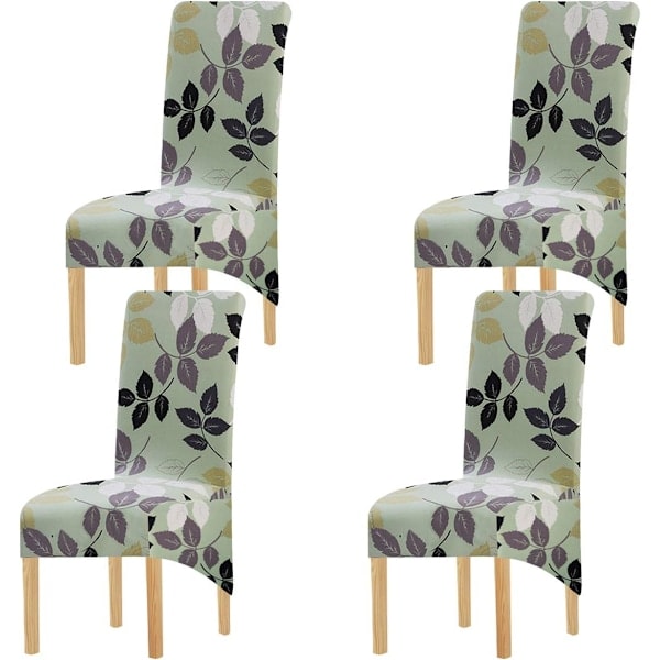 Stretchy barnestoltrekk i trykte stoffer, 4 stk elastiske store stoltrekk for bryllup, bankett og festdekorasjon