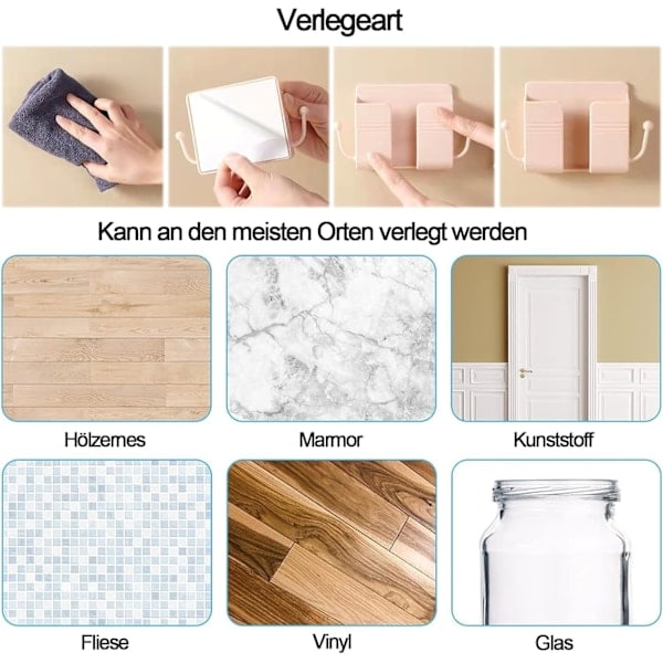 Matkapuhelimen Seinäteline, 4 kappaletta Matkapuhelimen Seinäorganisaattori, Seinätelineet Matkapuhelimen Laturille, Keltainen, Vihreä, Sininen, Pinkki