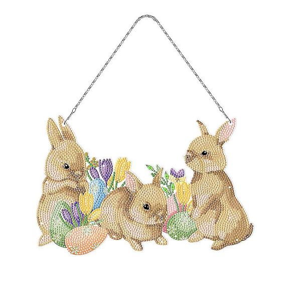Easter Egg Rabbit DIY Diamond Painting Hanging Ornament Pendant Home Decoration A