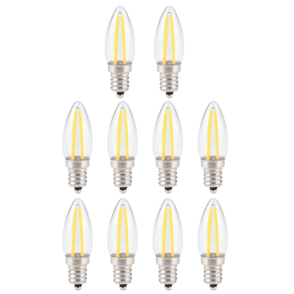 10 st E12 Lång Filament LED-lampor Dimbar 1,5W AC110V för Hembelysning 0.1