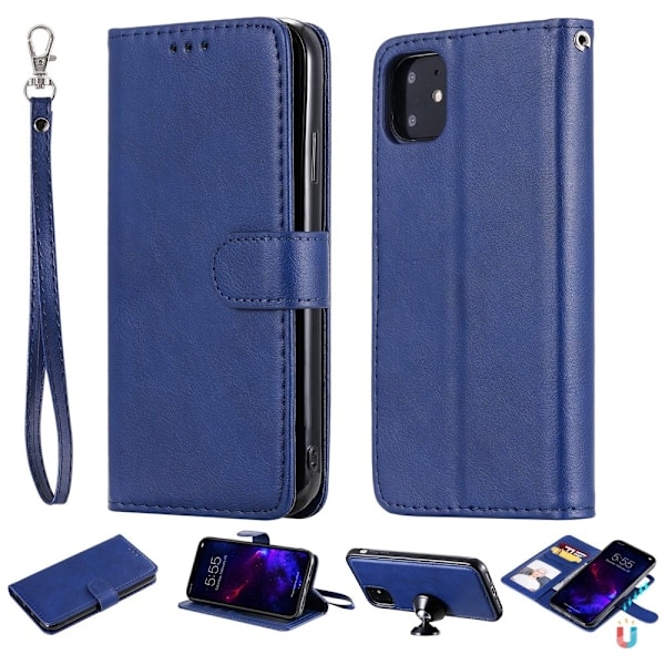 iPhone 11 - Plånboksfodral/Magnet Skal 2in1 - Mörkblå