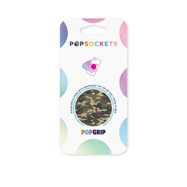 PopSockets Irrotettava Ote ja Jalustatoiminto Woodland Camo