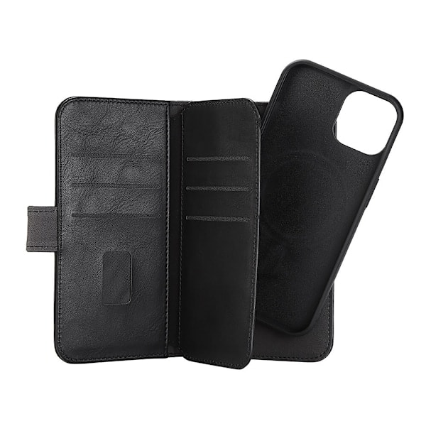 GEAR iPhone 14 Etui Multifunktionelt 2i1 Magnet MagSafe Sort