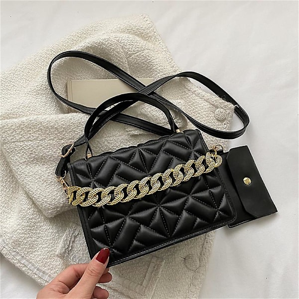 Lyxig Handväska PU-Läder Dam Messenger Axelväska Crossbody Väska, 1st