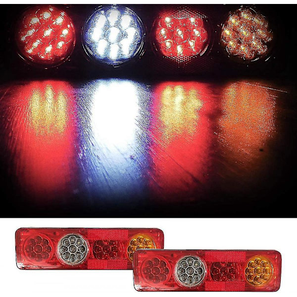 Bil Baklykta 2st 12v 36 LED Baklyktor 6 Funktioner Släpvagn Husvagn Lastbil Baklampa