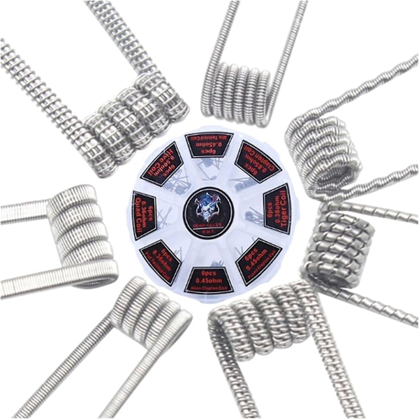 48 stk./sæt 8 i 1 Coil Platte Jern-Chrom-Aluminium Varmetråd Modstandstråd Præfabrikerede Coils, 2 æsker