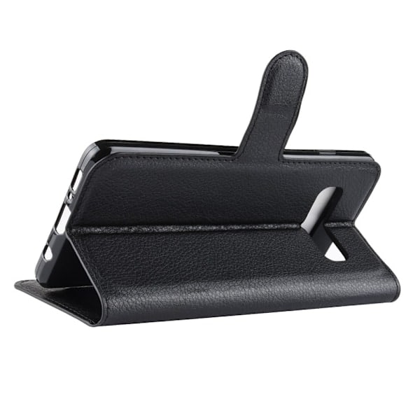 Samsung Galaxy S10 - Litchi Pung Etui - Sort Black Svart