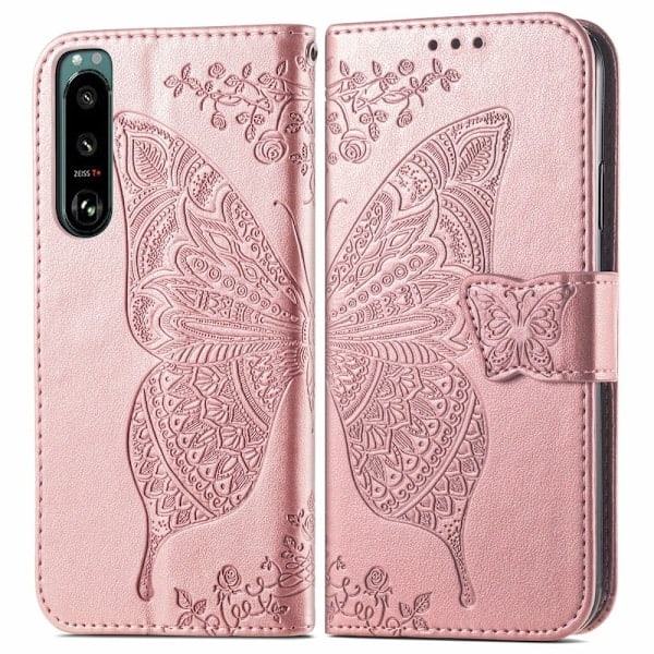 Sony Xperia 5 III Deksel Trykt Sommerfugl Roségull