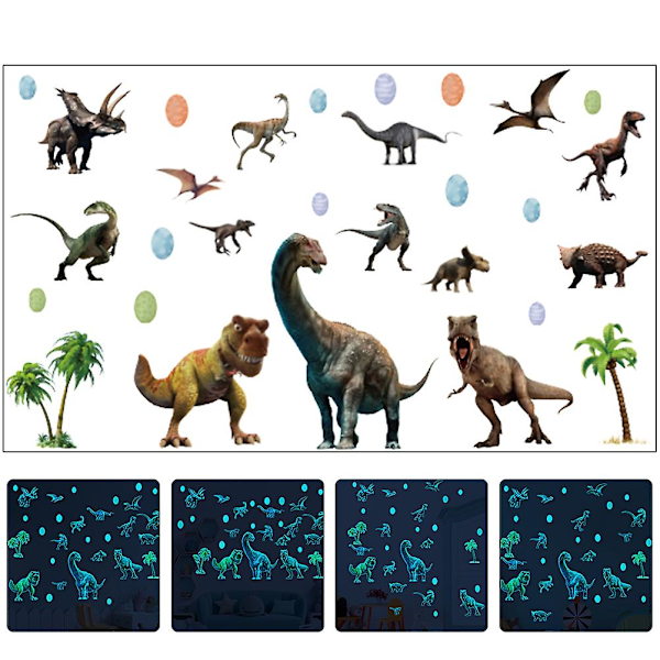 1 Sett Selvlysende Dinosaur Veggdekor Barnas Soverom Dinosaur Veggklistremerker