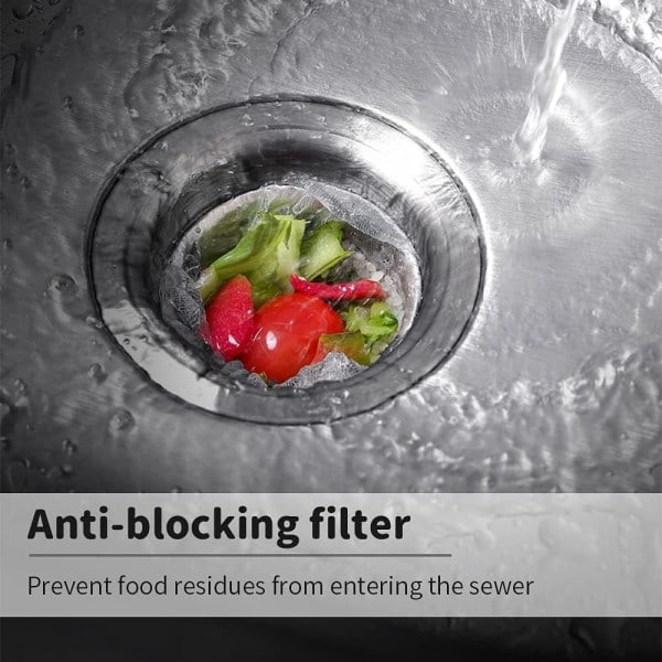 Vaskfilter si, 100 stk engangsfilterposer til vask, netpose, køkkenafløbsnet
